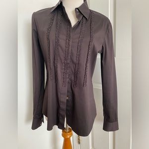 Theory Black Button Down Blouse/Shirt